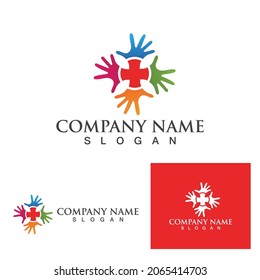 Hand child logo and symbol vector
