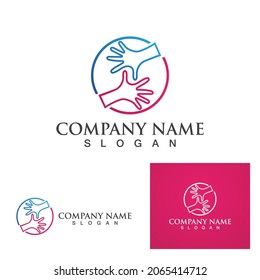 Hand child logo and symbol vector
