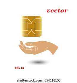 hand and chip icon