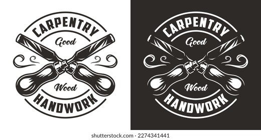 Hand chisel for wood craft workshop. Carpenter tool or equipment for repair, professional carpentry work