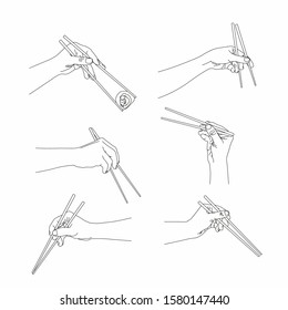 Hand Chopsticks On White Background Vector Stock Vector (Royalty Free ...