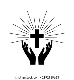 handchristliches Logo und Quervektor