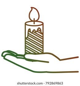 hand with christmas candles decorative icon