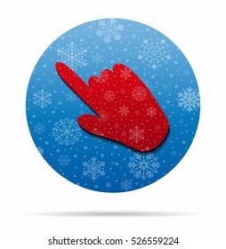 hand christmas icon in circle