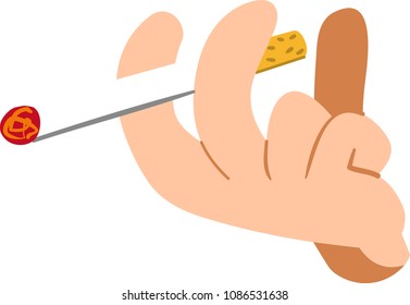 Hand with cigarette
