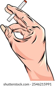 Hand and cigarette - smoker illustration design, suitable for design elements