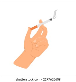 Hand with cigarette vector isolated sign