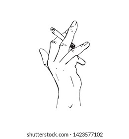 Hand Cigarette Vector Sketch Stock Vector (Royalty Free) 1423577102 ...