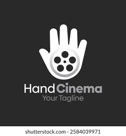 Hand Cinema Logo Design Template. Good for Business, Agency, Community and Organization