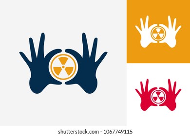 Hand Circle Danger Logo Template Design Vector, Emblem, Design Concept, Creative Symbol, Icon