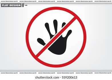 hand, circle, forbidden icon vector illustration.