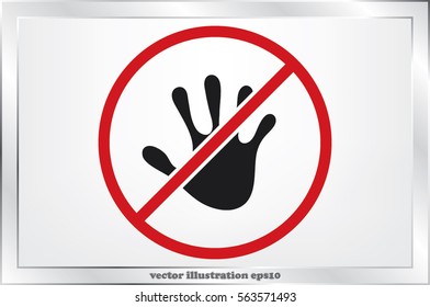hand, circle, forbidden icon vector illustration