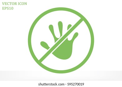 hand, circle, forbidden icon vector illustration.
