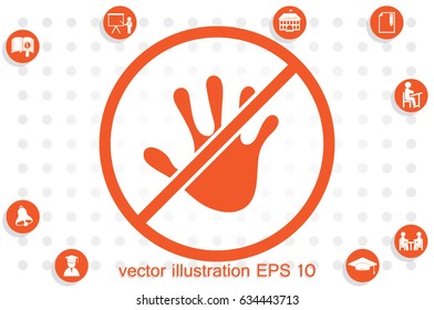 hand, circle, forbidden icon vector illustration eps10.