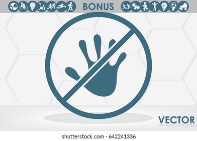hand, circle, forbidden icon vector illustration eps10.