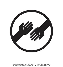 Hand in circle icon design. isolated on white background. vector illustration