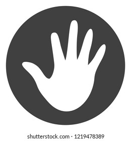Hand circle icon on a white background. Isolated hand circle symbol with flat style.