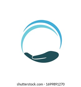 hand circle image vector icon