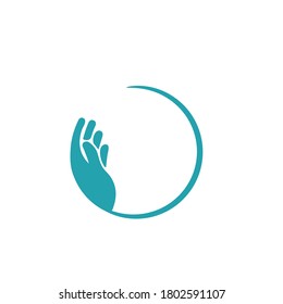 hand circle image vector icon