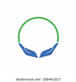 hand circle image vector icon
