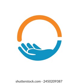 hand circle image vector icon
