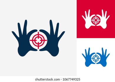 Hand Circle Target Logo Template Design Vector, Emblem, Design Concept, Creative Symbol, Icon