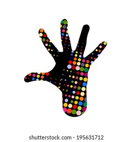 Hand of the circles. Vector 