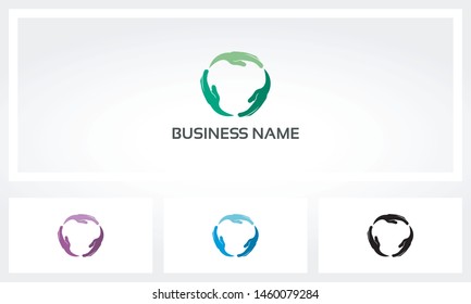 Hand Circling Cycle Unity Logo