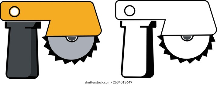 Hand Circular Saw Icon High Quality Construction Tool Vector for Builders and Vector Design