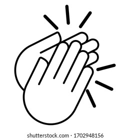 hand clap applause icon white background vector illustration