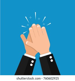 hand clap vector success illustration  acclaim icon