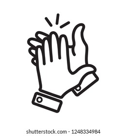 hand clapping icon in trendy flat design 