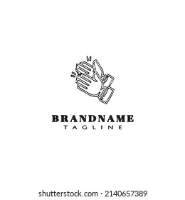 hand clapping logo cartoon design template icon black modern isolated vector illustration
