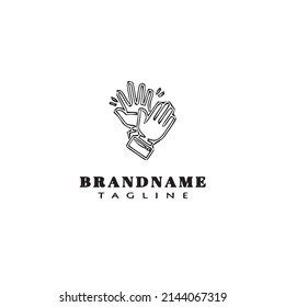 hand clapping logo cartoon design template icon black modern isolated vector illustration