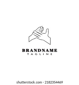 hand clapping logo cartoon icon design template black modern isolated vector illustration