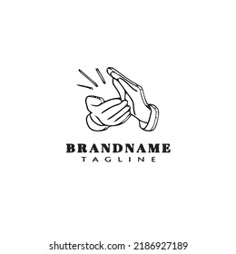 símbolo de caricatura del logotipo de aplauso manual plantilla de diseño de imagen de vector aislado negro