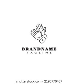 hand clapping logo cartoon icon design template black modern isolated vector illustration