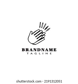 hand clapping logo cartoon icon design template black modern isolated vector illustration