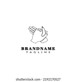 hand clapping logo cartoon icon design template black modern isolated vector illustration