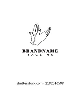 símbolo de caricatura del logotipo de aplauso manual plantilla de diseño de imagen de vector aislado negro