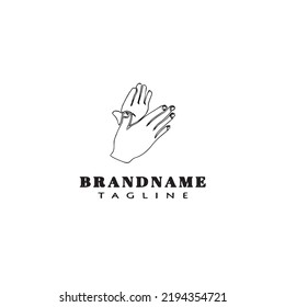 hand clapping logo cartoon icon design template black modern isolated vector illustration