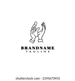 handklatschende Logo-Cartoon-Symbol-Design-Vorlage schwarz, moderne einzelne Vektorgrafik