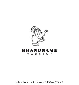 hand clapping logo cartoon icon design template black modern isolated vector illustration