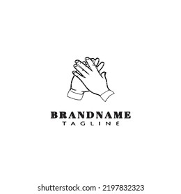 símbolo de caricatura del logotipo de aplauso manual plantilla de diseño de imagen de vector aislado negro