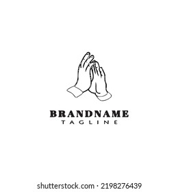 hand clapping logo cartoon icon design template black modern isolated vector illustration