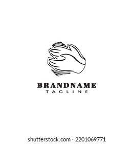 hand clapping logo cartoon icon design template black modern isolated vector illustration