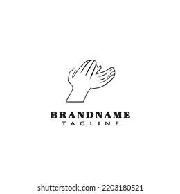 hand clapping logo cartoon icon design template black modern isolated vector illustration