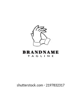 hand clapping logo icon design template black modern isolated vector illustration