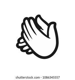 Hand Claps icon vector black white