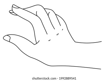 Hand with clean fingers, isolated elegant female or male palm showing sign or gesturing. Taking or giving pose, communication with symbols in non verbal way. Vector in flat style illustration